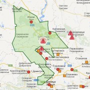 Map of clashes on the East of Ukraine near Yuzivska area